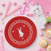 新年中国の折り紙うさぎ&スター紙プラット ペーパープレート (パーティー)