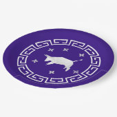 新年中国の折り紙オックス&スターズ ペーパープレート (アングル)