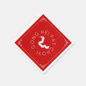 新年中国の折り紙スネークナプキン スタンダードカクテルナプキン (角)