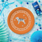 新年中国の折り紙タイガー&スターズ ペーパープレート (パーティー)