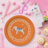 新年中国の折り紙タイガー&スターズ ペーパープレート (パーティー)