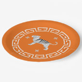 新年中国の折り紙タイガー&スターズ ペーパープレート (アングル)