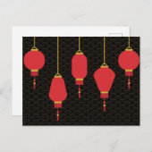 新年中国の提灯 ポストカード (正面/裏面)