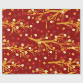 新年中国の支及び房紙 ラッピングペーパー (フラット)