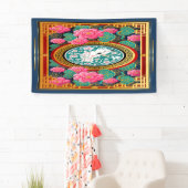 新年中国の旗（縦） 横断幕 (インサイチュ)