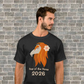 新年中国の火馬2026〔占星術の〕十二宮図男性 Tシャツ