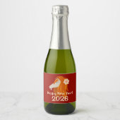 新年中国の火馬2026〔占星術の〕十二宮図 スパークリングワインラベル (正面)