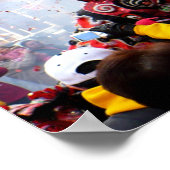 新年中国の爆竹と獅子 ポスター (角)