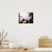 新年中国の爆竹と獅子 ポスター (キッチン)