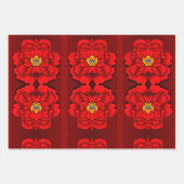 新年中国の花模様3SWP ラッピングペーパーシート (正面)