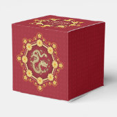 新年中国の花龍パーソナライズされた花 フェイバーボックス (裏面サイド)