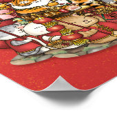 新年中国の虎と猫たち ポスター (角)