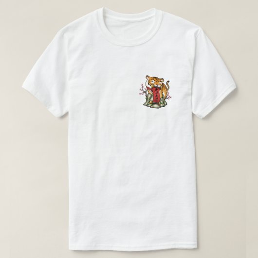 新年中国の虎オンマウンテン Tシャツ (デザイン正面)
