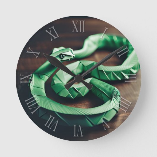 新年中国の蛇折り紙〔占星術の〕十二宮図誕生日WC2 ラウンド壁時計 (正面)