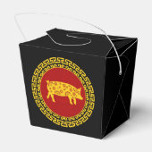 新年中国の豚オーナメント フェイバーボックス (裏面サイド)