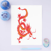 新年中国の赤ドラゴン チラシ (シングル)