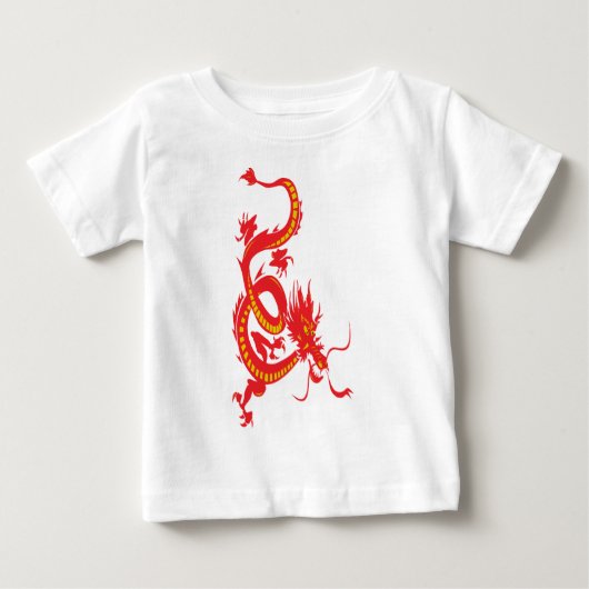 新年中国の赤ドラゴン ベビーTシャツ (正面)