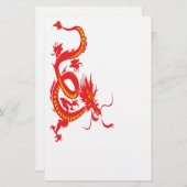 新年中国の赤ドラゴン 便箋 (正面/裏面)