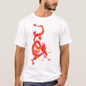 新年中国の赤ドラゴン Tシャツ (正面)