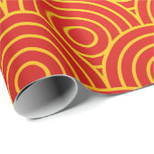 新年中国の赤金ゴールドデザイン包装紙 ラッピングペーパー (ロールコーナー)