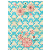 新年中国の金ゴールドヴィンテージ牡丹花 クリップボード (裏面)