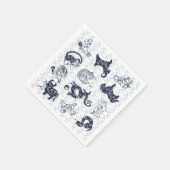 新年中国の青い動物〔占星術の〕十二宮図記号 スタンダードカクテルナプキン (角)