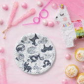 新年中国の青い動物〔占星術の〕十二宮図記号 ペーパープレート (パーティー)