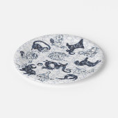 新年中国の青い動物〔占星術の〕十二宮図記号 ペーパープレート (アングル)