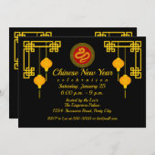 新年中国の飾り蛇 招待状 (正面/裏面)