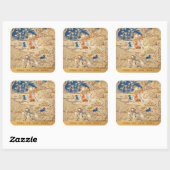 新年中国の〔占星術の〕十二宮図タペストリーヤギのステッカー スクエアシール (シート)