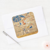 新年中国の〔占星術の〕十二宮図タペストリーヤギのステッカー スクエアシール (封筒)