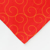 新年中国の – 赤ラッキーFuシンボル フリースブランケット (角)