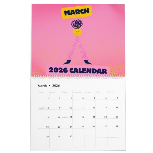 新年予定表 カレンダー (3月 2026)