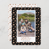 新年休暇|バラ金ゴールド星|フォトカード シーズンカード (正面/裏面)