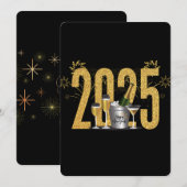 新年会のご招待 - ハッピーニューイヤー 招待状 (正面/裏面)