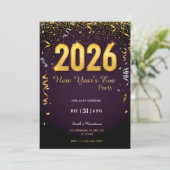 新年会パーティーのご案内　|　大晦日（NYE）のお祝い 招待状 (スタンド正面)