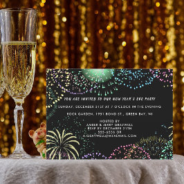 新年会 花火 祝祭 招待状