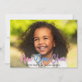 新年写真明るいモダンカラフルネオン 案内状 (正面)