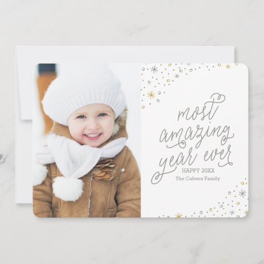 新年初のフォトカードで最も驚くべき年 シーズンカード (正面)