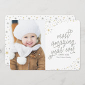 新年初のフォトカードで最も驚くべき年 シーズンカード (正面/裏面)