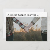 新年婚約日付の写真カードを保存 招待状 (正面)