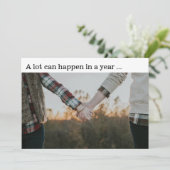 新年婚約日付の写真カードを保存 招待状 (スタンド正面)