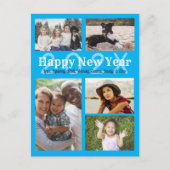 新年家族の御挨拶 多写真入り シーズンポストカード (正面)