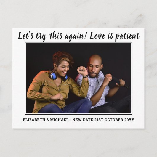 新年度新計画変更日BUDGET Photo 結婚's ポストカード (正面)