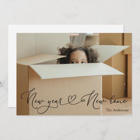 新年引越し発表新年号 招待状 (正面/裏面)