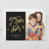 新年応援ゴールドフォイルホリデーフォトカード シーズンカード (正面)