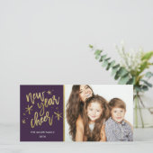 新年応援ゴールドフォイルホリデーフォトカード シーズンカード (スタンド正面)