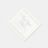 新年応援シルバーグリッターホワイトスノーフレーク名 スタンダードカクテルナプキン (角)