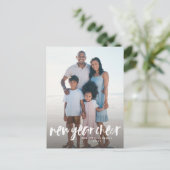 新年応援シンプル白モダン色 シーズンポストカード (スタンド正面)