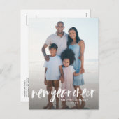 新年応援シンプル白モダン色 シーズンポストカード (正面/裏面)